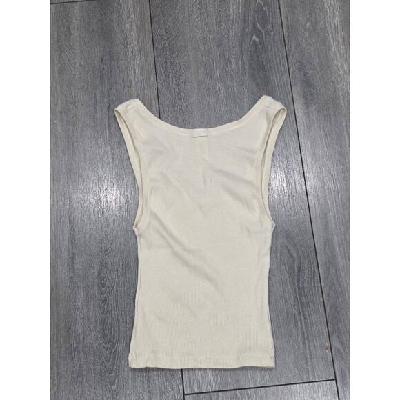 Skims cotton ribe scoop Y2K neck tank white XXS A003967 - Picture 8 of 8